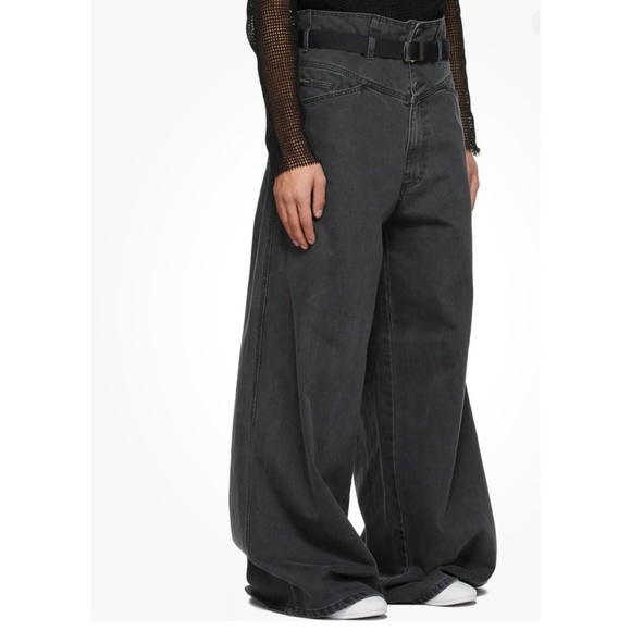 Raf Simons Archive Redux Wide Leg Jeans Black Wash Oversized Italy Sz 36 - Picture 3 of 15